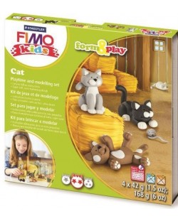 Комплект глина Staedtler Fimo Kids - 4 x 42g, Cats
