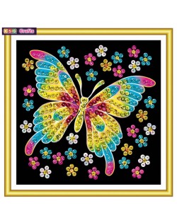 Творчески комплект KSG Crafts Sequin Art - Изкуство с пайети за 60 минути, Пеперуда