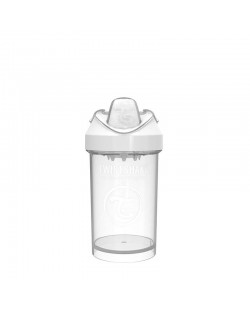 Бебешка чаша с преходен накрайник Twistshake Crawler Cup  - Бяла, 300 ml