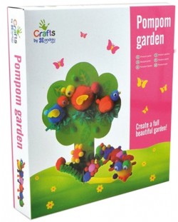 Творчески комплект Andreu Toys - Направи си цветна градина от помпони