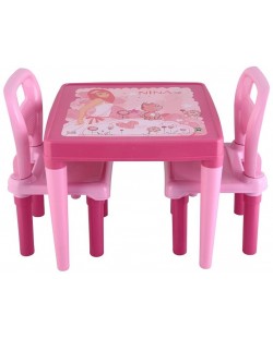 Детска маса със столчета Pilsan - Розова