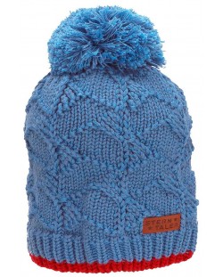 Вълнена зимна шапка с помпон Sterntaler - 55 cm, 4-6 години, синя
