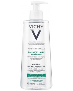Vichy Pureté Thermale Минерализирана мицеларна вода за мазна кожа, 400 ml