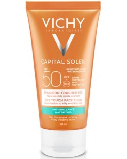 Vichy Capital Soleil Матиращ флуид за лице Dry Touch, SPF 50, 50 ml