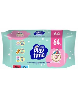 Влажни кърпички Baby Crema Play time - Crispy cookies and Magic donut, 64  броя