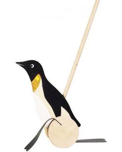 Дървена играчка за бутане Goki - Пингвин