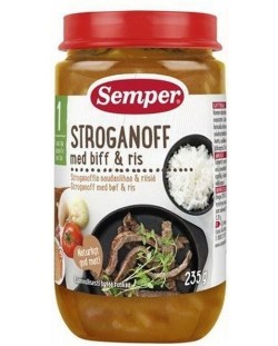Ястие Semper - Бифтек Строганоф с ориз, 235 g