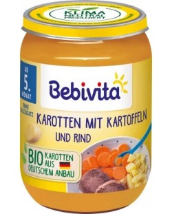 Ястие Bebivita - Картофи, моркови и телешко, 190 g