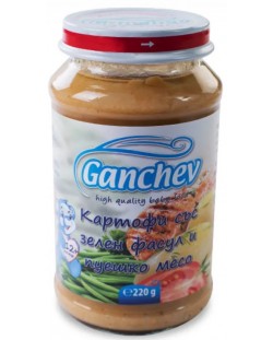 Ястие Ganchev - Картофи със зелен фасул и пуешко, 220 g