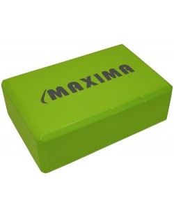 Йога блок Maxima - 23 х 15 х 7.5 cm, зелен