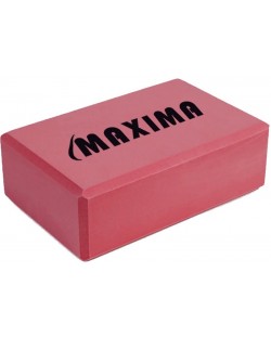 Йога блок Maxima - 23 х 15 х 7.5 cm, червен