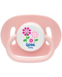 Залъгалка Wee Baby Opaque Oval, 0-6 месеца, розова