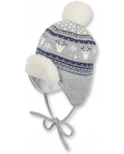Зимна бебешка шапка с помпон Sterntaler - 41 cm, 4-5 месеца