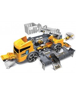 Игрален комплект Super Storage - Строителна площадка в камион, с 2 колички