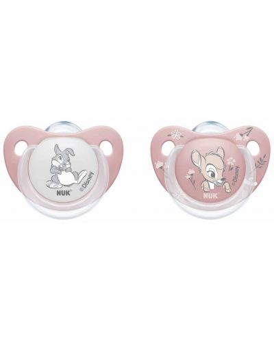 Силиконови залъгалки NUK - Bambi, с кутийка, 0-6 m, 2 броя на ТОП