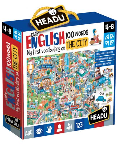 Образователен комплект Headu - Града, първите 100 английски думи - 1