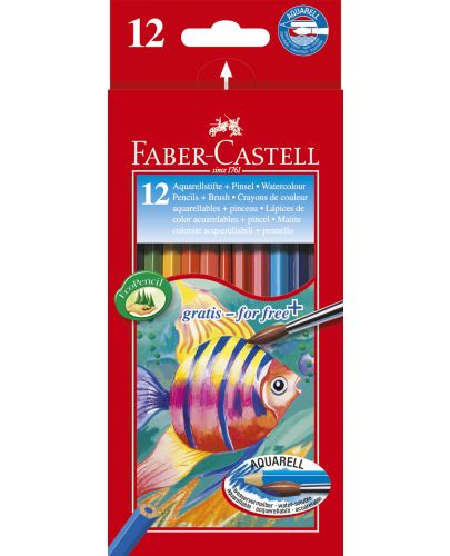 Цветни акварелни моливи Faber-Castell - 12 броя - 1