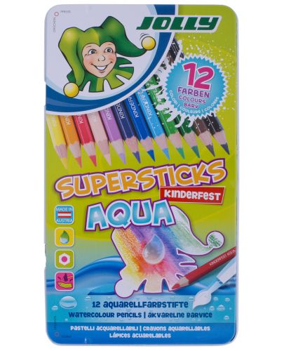 Цветни акварелни моливи Jolly Kinder Aqua -12 цвята - 1