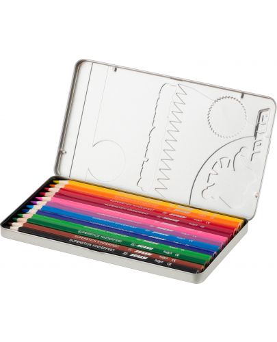 Цветни моливи JOLLY Kinderfest Classic - 12 цвята, в метална кутия - 2