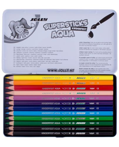 Цветни акварелни моливи Jolly Kinder Aqua -12 цвята - 2