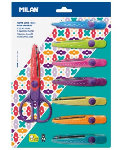 Детска декоративна зиг-заг ножичка Milan – 8 сменяеми остриета - 1