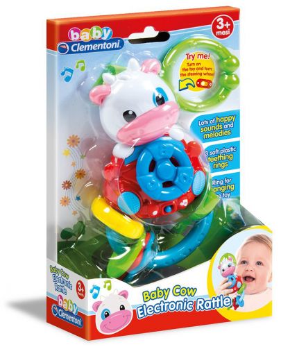 Бебешка дрънкалка Clementoni Baby - Крава, със звуци - 2