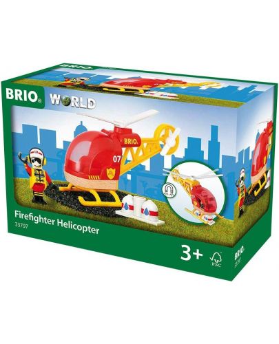 Играчка Brio World - Пожарен хеликоптер - 1