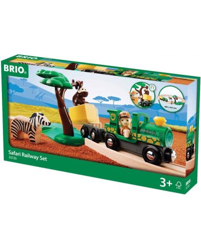 Комплект Brio - Влак с релси и аксесоари, Safari, 17 части - 1