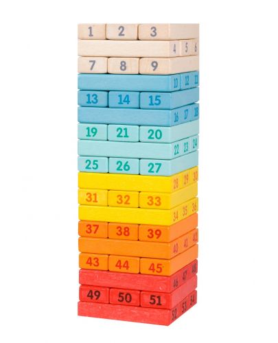 Дървена играчка Classic World - Цветна кула - 1