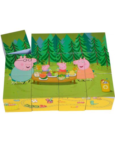 Дървени кубчета Eichhorn - Peppa Pig, 12 части - 8