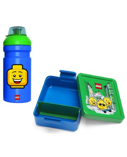 Комплект бутилка и кутия за храна Lego Wear - Iconic Lunch, син - 1