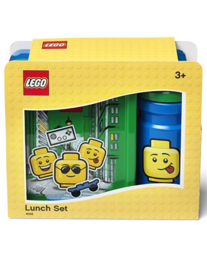 Комплект бутилка и кутия за храна Lego Wear - Iconic Lunch, син - 4