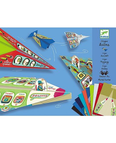 Комплект за оригами Djeco - Самолети - 1