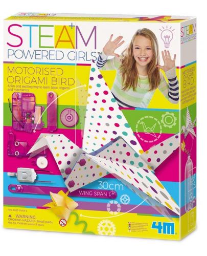 Комплект за оригами 4M Steam Powered Girls - Птица с двигател - 1