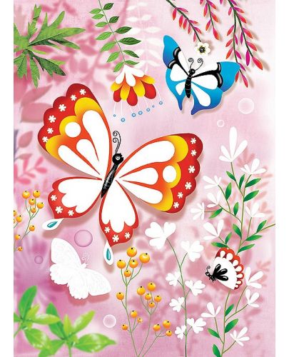 Комплект за рисуване с брокат Djeco - Пеперуди - 3