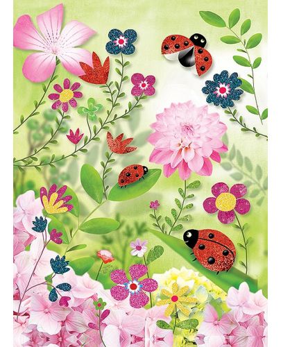 Комплект за рисуване с брокат Djeco - Пеперуди - 2