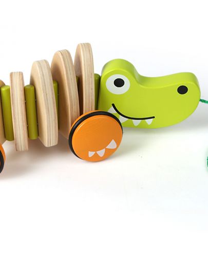 Дървена играчка за дърпане Hape - Крокодил - 1