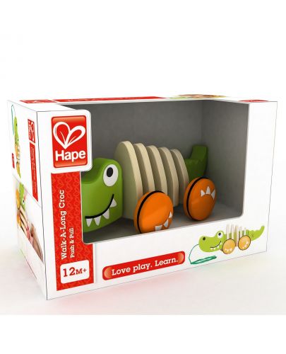 Дървена играчка за дърпане Hape - Крокодил - 5