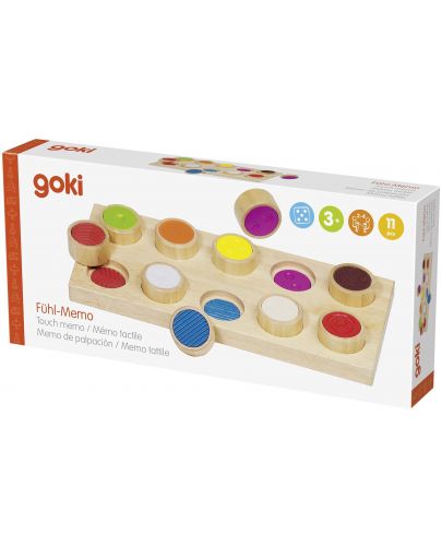 Дървена игра за памет Goki - Осезание - 2