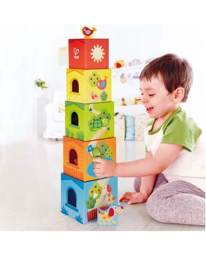Дървена играчка Hape - Кула с животинки - 5