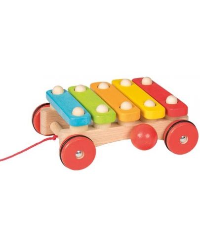 Детски музикален инструмент Goki - Ксилофон, с колела - 1