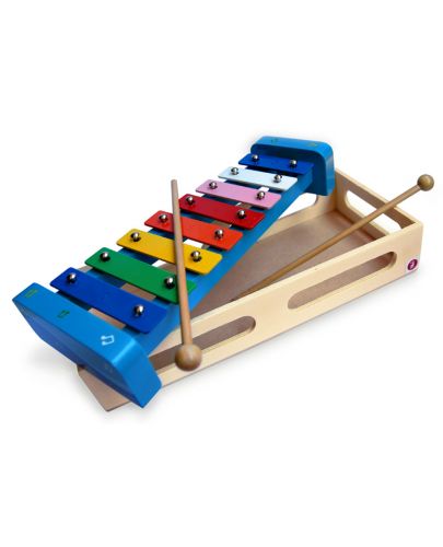Дървена музикална играчка Pino - Ксилофон, в кутия - 1