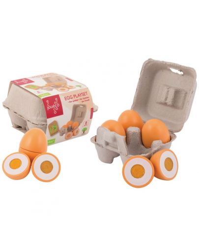Дървен комплект за детска кухня Jouéco - Дървени яйца - 1
