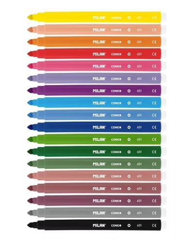 Комплект флумастери 18 цвята Milan – Conic tip - 2