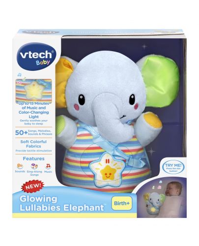 Плюшена играчка Vtech - Слонче, със звук и светлина - 6