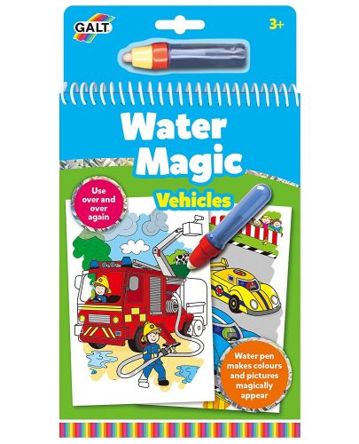 Магическа книжка за рисуване с вода Galt - Превозни средства - 1