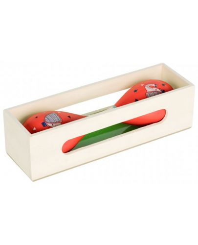 Дървена музикална играчка Pino - Двоен маракас Слонче, в кутия - 2