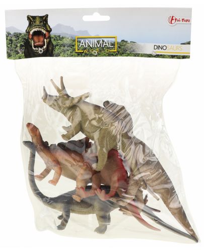 Комплект фигурки Toi Toys Animal World - Deluxe, Динозаври, 5 броя - 2