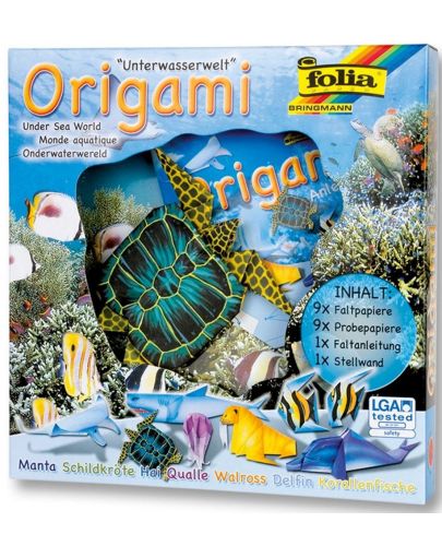 Творчески комплект за оригами Folia - Животински свят, подводен свят - 1