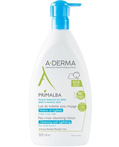 A-Derma Primalba Тоалетно почистващо мляко, 500 ml - 1